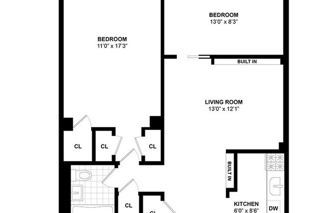 2 beds, 1 bath, 750 sqft, $5,000, Unit 7G