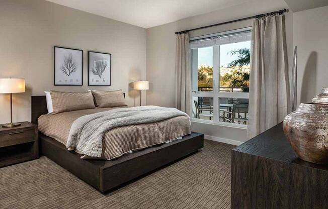 Model Penthouse Bedroom at AV8 Apartments in San Diego, CA