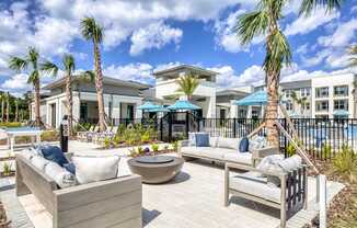 Poolside patio and lounge area.