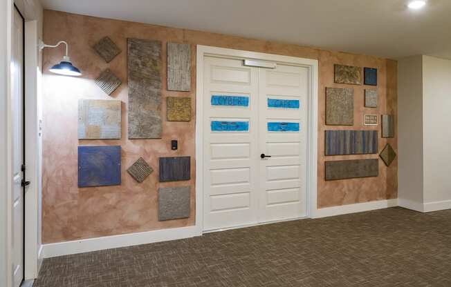 Cyber Cafe with Coffee Station and Work Areas for Residents at Echo at North Pointe Center Apartment Homes, Alpharetta, GA 30009