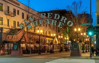 San Pedro Square offers local dining, open‑air patios, and lively neighborhood energy.