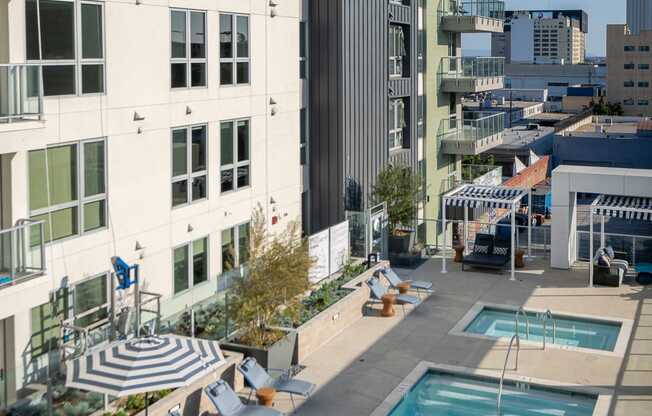 a view of the pool at homewood suites by hilton salt lake city downtown or