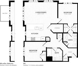 2 beds, 2 baths, 1,215 sqft, $2,770