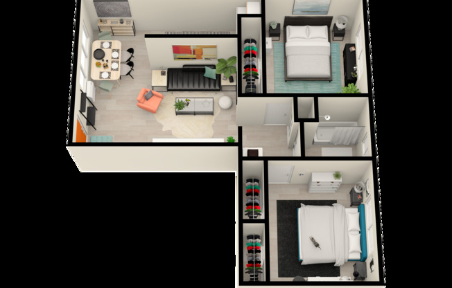 2 beds, 1 bath, 770 sqft, $1,644, Unit 506