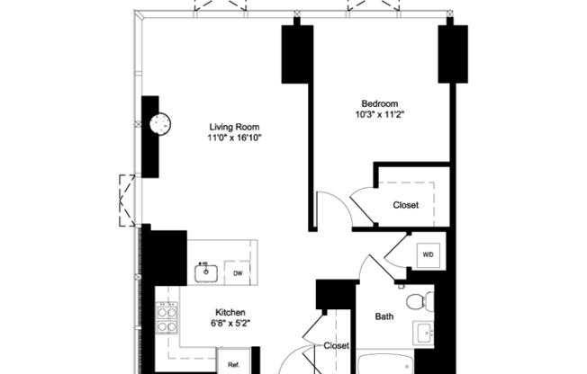 1 bed, 1 bath, 754 sqft, $7,195, Unit 6K