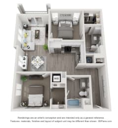 2 beds, 2 baths, 1,045 sqft, $2,009