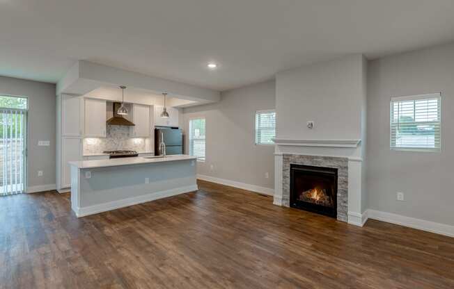 Living room at the Quarry Apartments in DeWitt Michigan