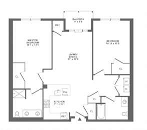 2 beds, 2 baths, 1,195 sqft, $3,496