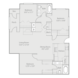 3 beds, 2 baths, 1,457 sqft, $1,469