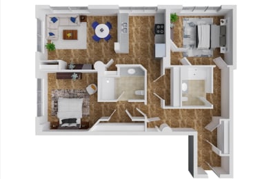 2 beds, 2 baths, 1,205 sqft, $1,900