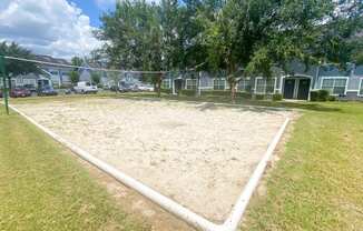 Outdoor sand volleyball court