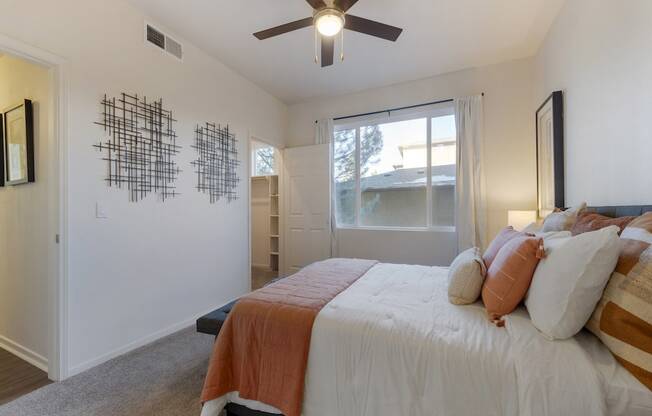 Comfortable Bedroom with Large Window at Echo Ridge