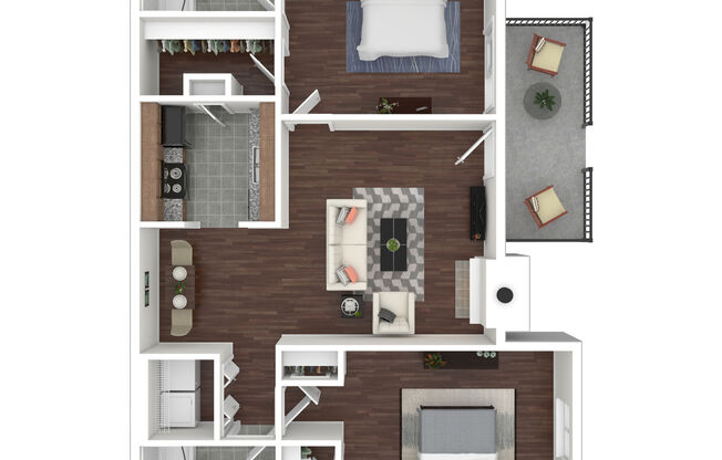 2 beds, 2 baths, 935 sqft, $1,150