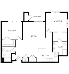 2 beds, 2 baths, 1,265 sqft, $1,995