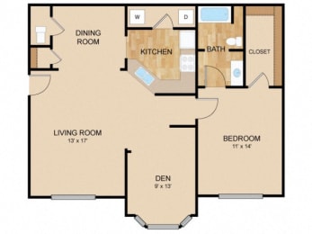 1 bed, 1 bath, 1,025 sqft, $1,560
