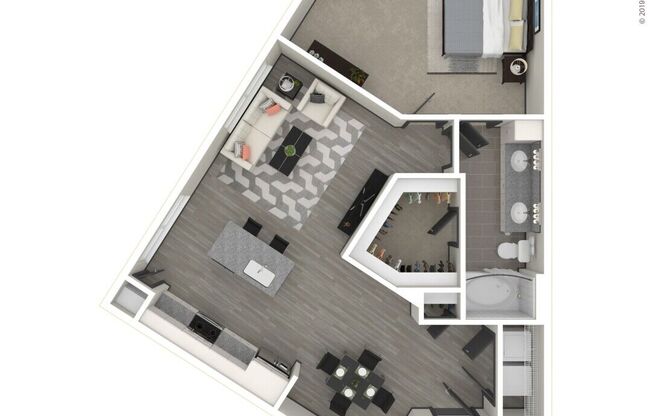 1 bed, 1 bath, 896 sqft, $1,564