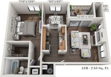 1 bed, 1 bath, $2,791
