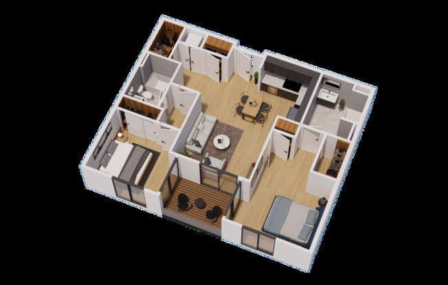 2 beds, 2 baths, 866 sqft, $3,052, Unit 532