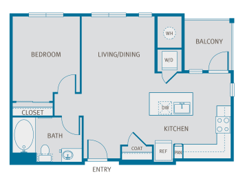 1 bed, 1 bath, 674 sqft, $1,634