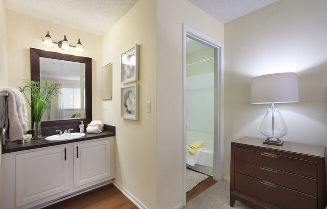 Spacious bathrooms with lots of counter space at Coral Club, Bradenton