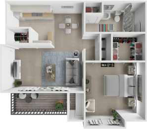 1 bed, 1 bath, 736 sqft, $990