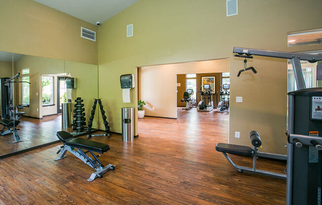 Fitness Center Gym with Free Weights at Vancouver WA Apartments near Portland