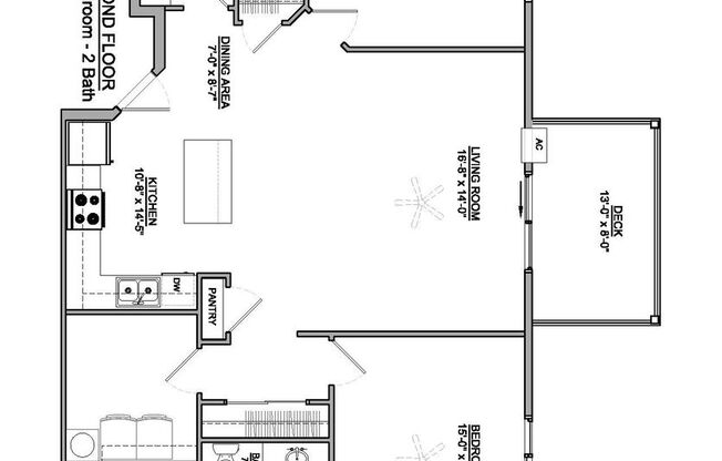 2 beds, 2 baths, 1,250 sqft, $1,629