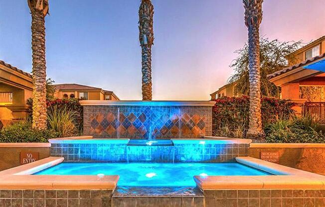 Beautiful Montecito Pointe Fountain in Las Vegas, Nevada Apartment Rentals