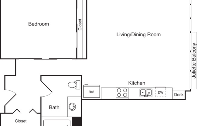 Studio, 1 bath, 671 sqft, $2,004, Unit 304