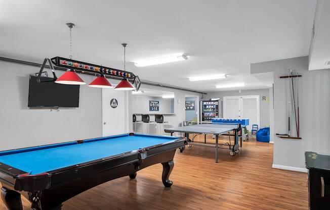 Game Room With Pool Table at Columbia Pointe, Columbia, Maryland