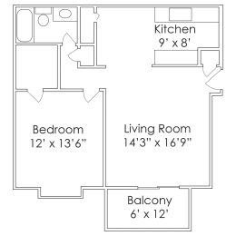 1 bed, 1 bath, 690 sqft, $1,034