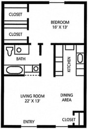 1 bed, 1 bath, 750 sqft, $1,228