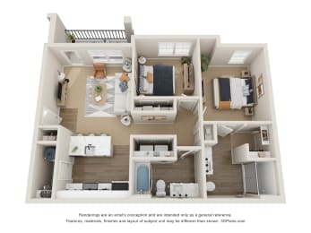 2 beds, 2 baths, 943 sqft, $1,550
