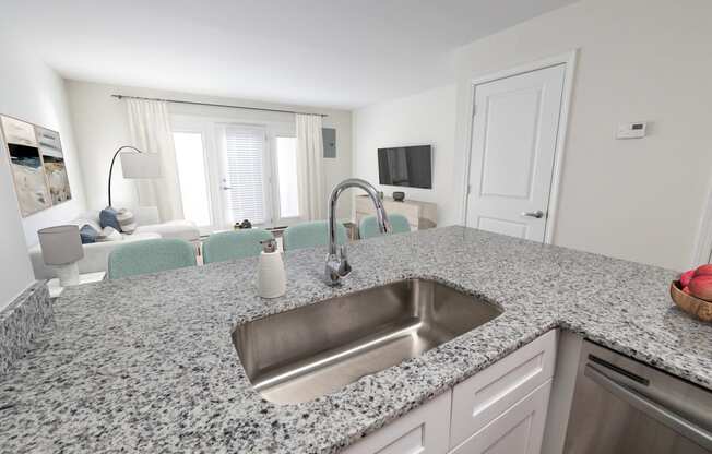 Kitchen Bar With Granite Counter Top at Monon Living, Indianapolis, IN, 46220