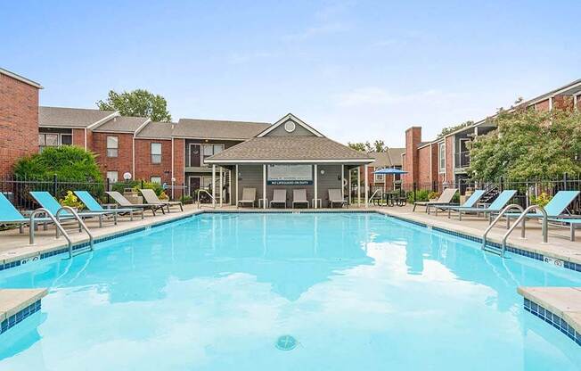 the swimming pool at the apartments for rent