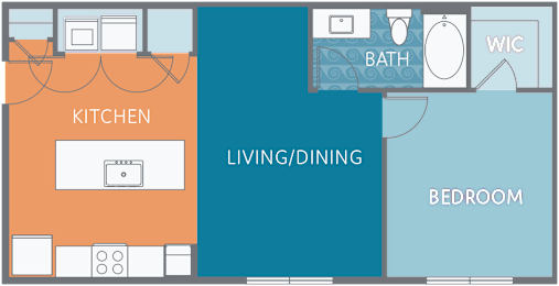 1 bed, 1 bath, 751 sqft, $1,760