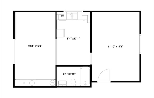 1 bed, 1 bath, 372 sqft, $1,045, Unit 3609-3