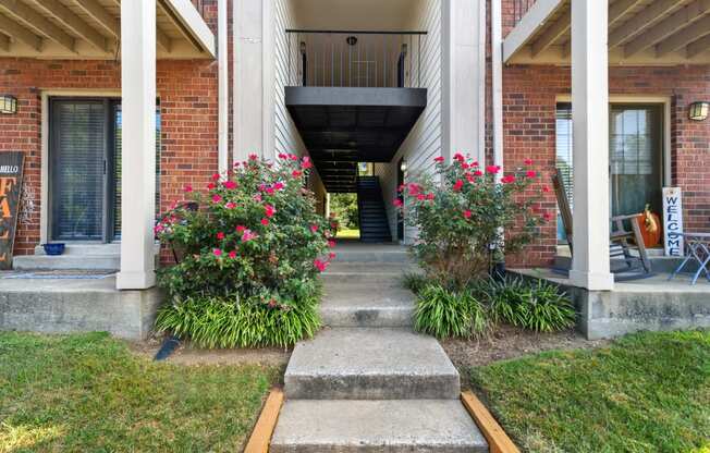 Walkway at Laurel Valley Apartments in Mount Juliet Tennessee March 2021