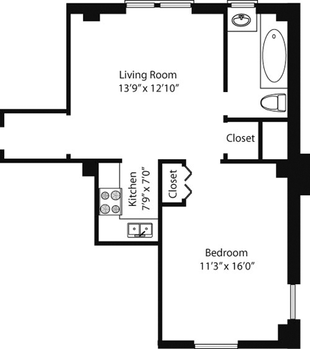 1 bed, 1 bath, 574 sqft, $4,373, Unit 05B