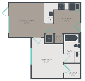 1 bed, 1 bath, 593 sqft, $1,771