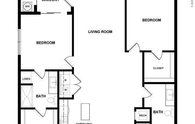 2 beds, 2 baths, 1,142 sqft, $2,015