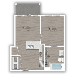 1 bed, 1 bath, 539 sqft, $1,615