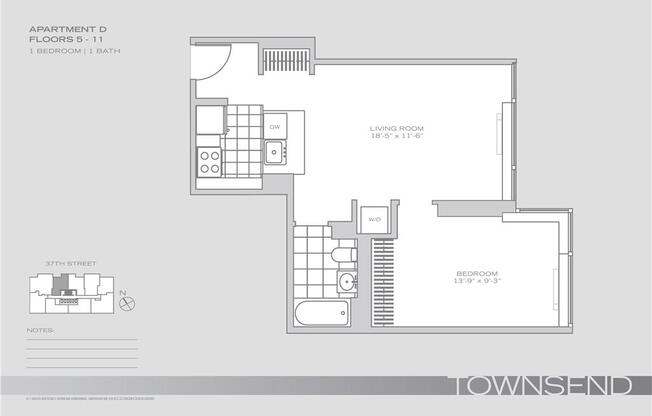 1 bed, 1 bath, $5,050, Unit 10D
