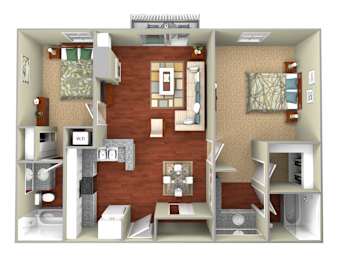 2 beds, 2 baths, 1,035 sqft, $2,860