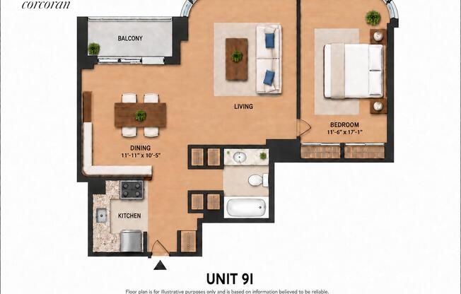 1 bed, 1 bath, 800 sqft, $4,795, Unit 9I
