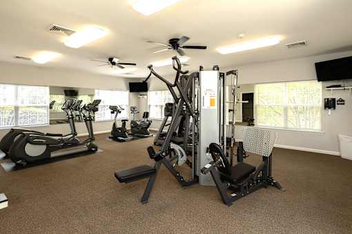 Fitness center with state-of-the art equipment.