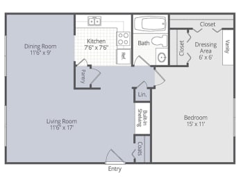 1 bed, 1 bath, 768 sqft, $1,210