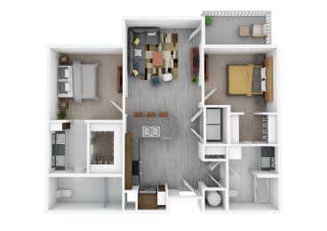 2 beds, 2 baths, 1,055 sqft, $1,650