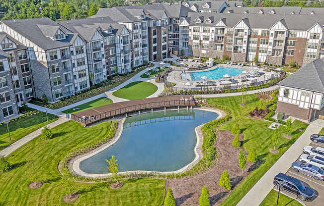 Aerial photo of Legacy Rochester Hills Apartments