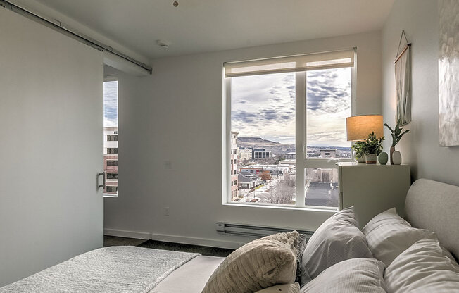 Beautiful Bright Bedroom With Wide Windows at The Fowler, Boise, ID